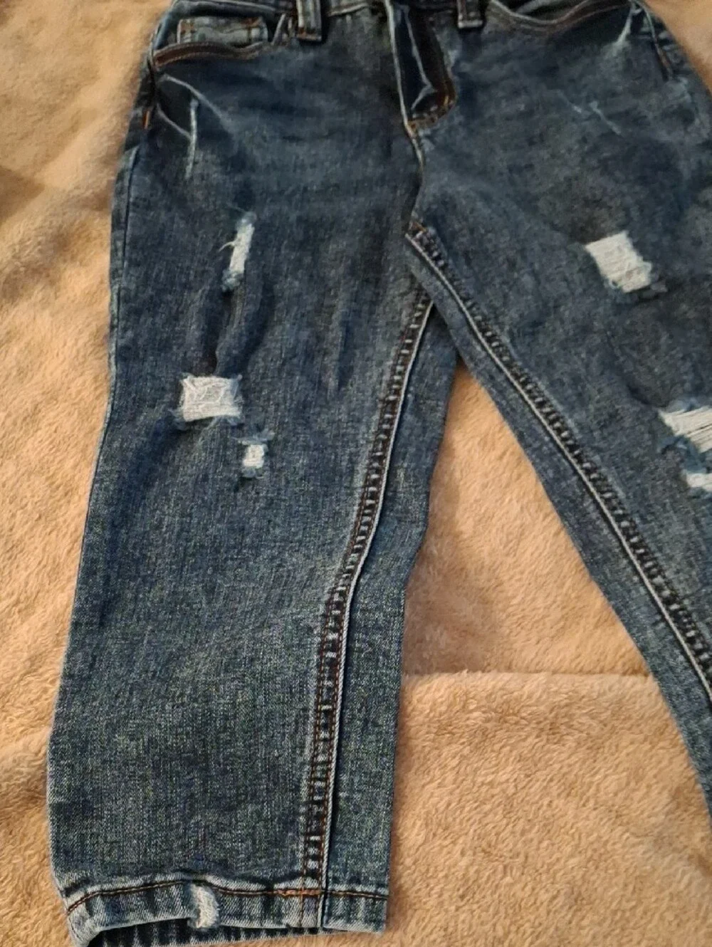 Justice Distressed Dark Blue Denim Girls Jeans